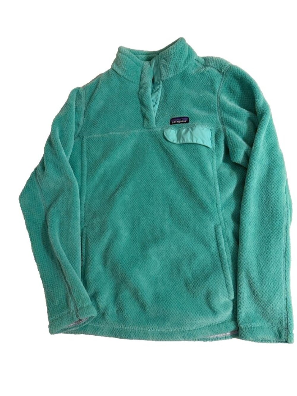 Patagonia Jacket Womens XL Mint Green Retool Snap-T Fleece Coat Synchilla Winter